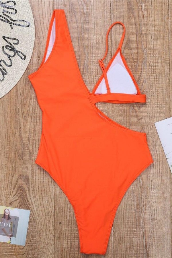 5 Colors Colorful Sexy Asymmetrical Women Swimwear One Piece Swimsuit Female Leopard Bather Bathing Suit Swim - Takalr