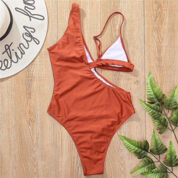 5 Colors Colorful Sexy Asymmetrical Women Swimwear One Piece Swimsuit Female Leopard Bather Bathing Suit Swim - Takalr