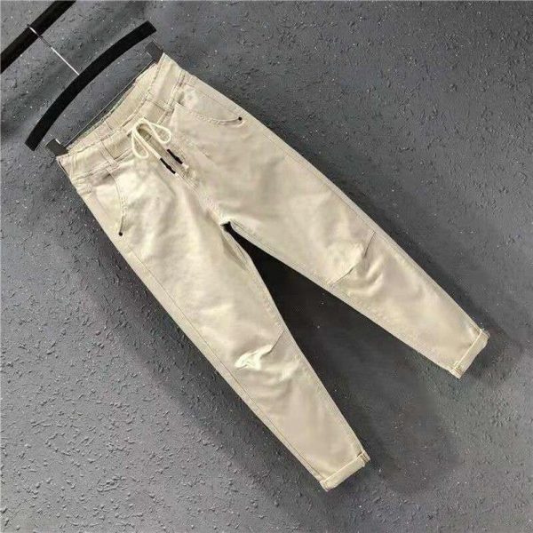 Nine points trousers jeans spring autumn Loose Joggers wide leg sweatpants women loose high waist carrot pants harem pants - Takalr