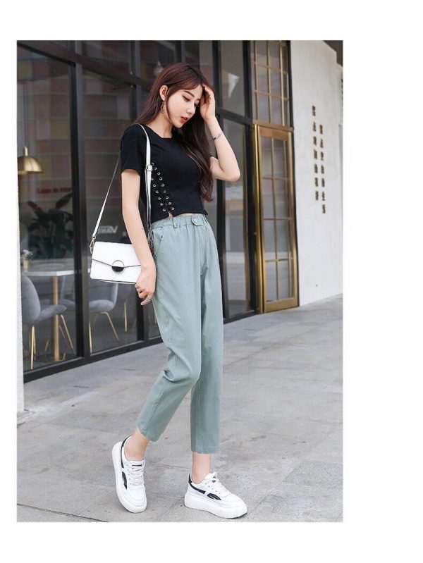 Summer Cotton Large size 5XL Cotton High Waist Women Pants Casual Pants Female Harajuku Loose Women Cargo pants - Takalr