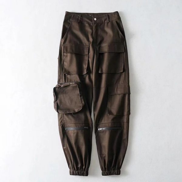 Spring Big Pocket Handsome Cargo Pants Zipper High Waist Camouflage Casual Streetwear Trousers Hip Hop Loose Sport Pants - Takalr