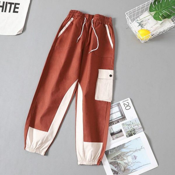 Spring Overalls Female Cargo Pants Loose BF Students High Waist Handsome Sweatpants Summer womens joggers sweatpants - Takalr