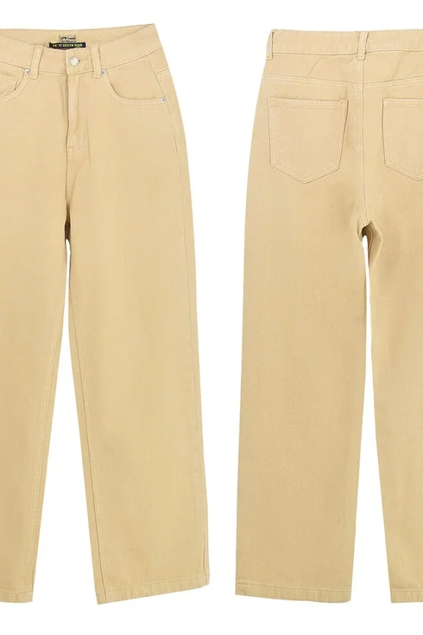Women High Waist Loose Straight Jeans Women Denim Trousers
