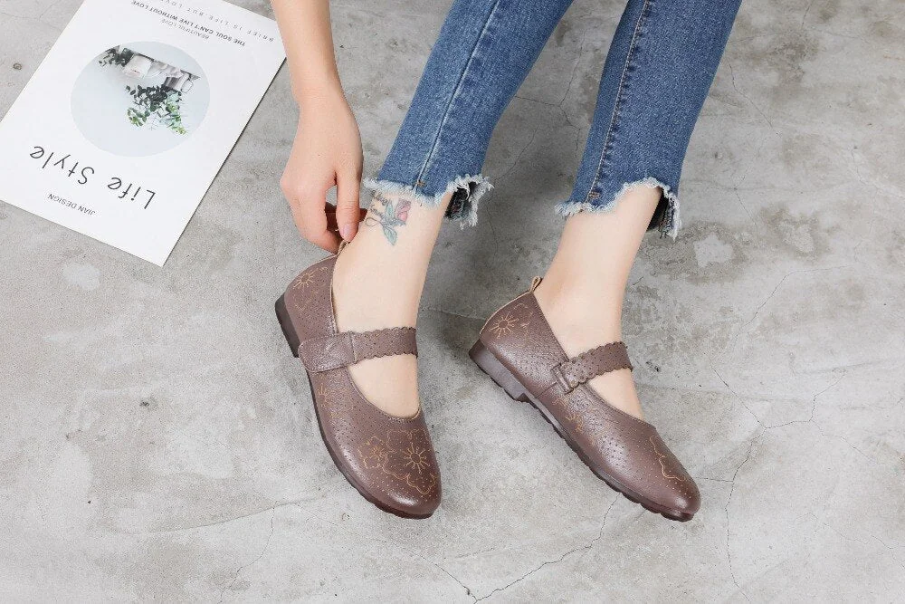Genuine Leather Soft Bottom Women Flats Mother Shoes Comfort Oxford Shoes For Women Shoes Women Loafers Moccasins 35-42 - Image 26