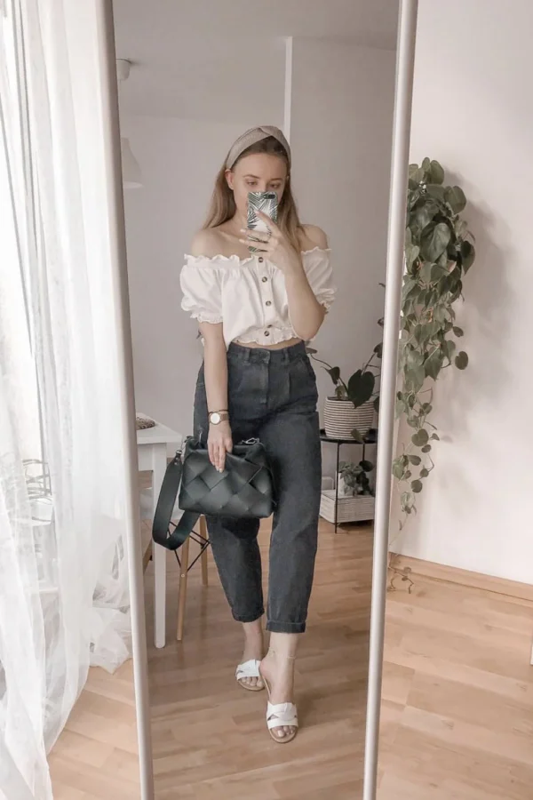 Harem Pants Womens High Waist Boyfriend Jeans for Women Autumn Winter Thick Denim Jeans Dark Grey