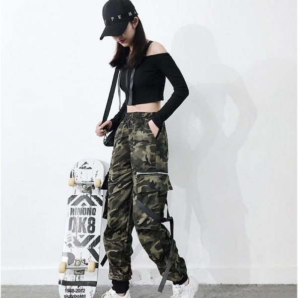 Spring Military Cargo Pants Women Camouflage Streetwear Casual Trousers Men Hip Pop High Waist Sweatpants Harajuku Loose Joggers - Takalr