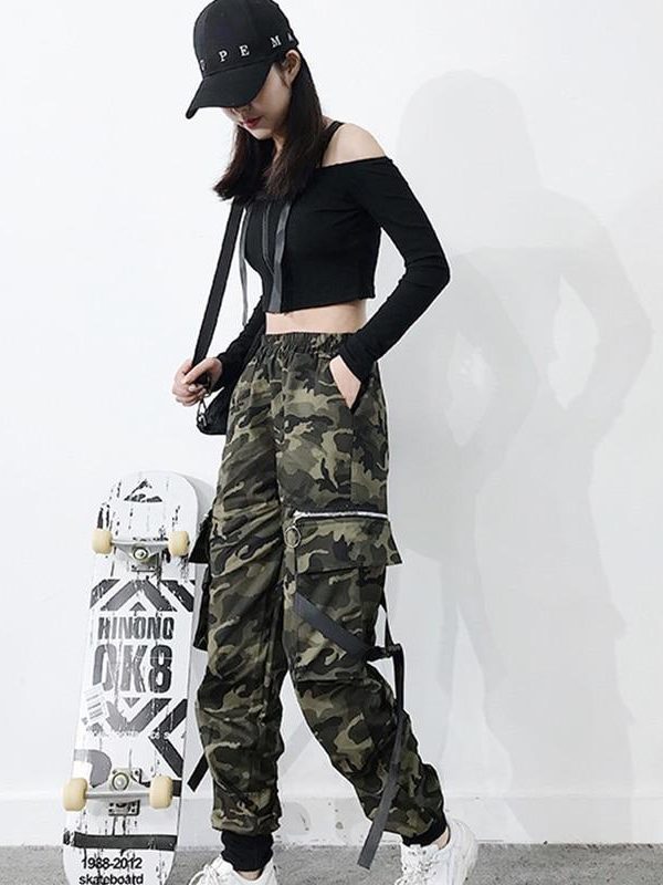 Spring Military Cargo Pants Women Camouflage Streetwear Casual Trousers Men Hip Pop High Waist Sweatpants Harajuku Loose Joggers - Takalr