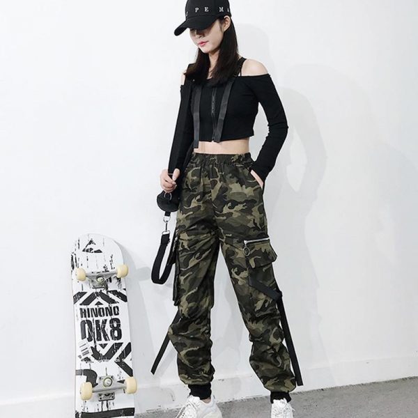 Spring Military Cargo Pants Women Camouflage Streetwear Casual Trousers Men Hip Pop High Waist Sweatpants Harajuku Loose Joggers - Takalr