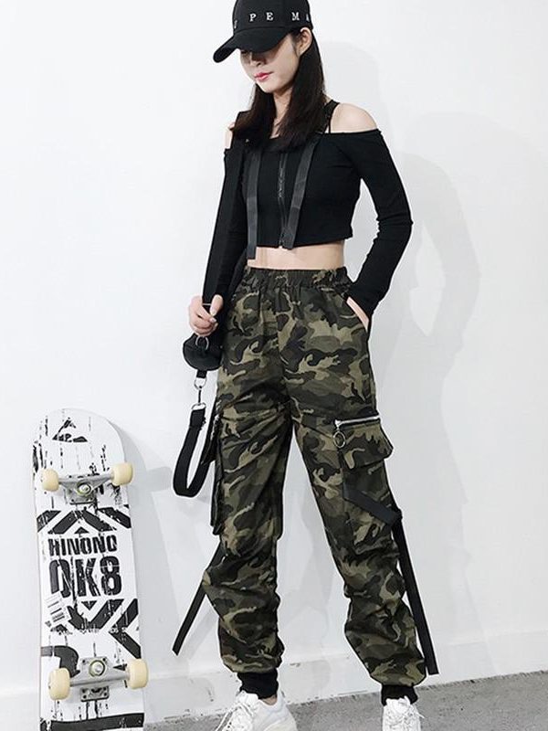 Spring Military Cargo Pants Women Camouflage Streetwear Casual Trousers Men Hip Pop High Waist Sweatpants Harajuku Loose Joggers - Takalr