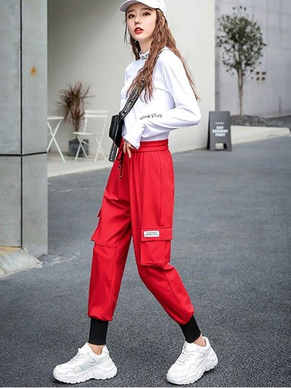 Autumn Hip Hop Cargo Pants Women Streetwear Trousers Women Harajuku BF Pants for Women High Waist Fashion Women's pants - Takalr