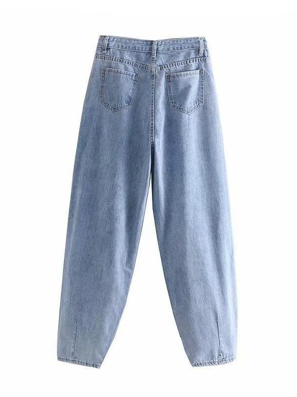 High Waist Cargo Pants Women Casual Mom Jeans - Takalr