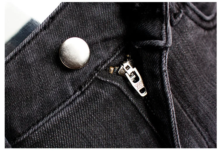Vintage Embroidery Jeans Woman Elastic Black Jeans Spring Autumn Flare Denim Pants - Image 9