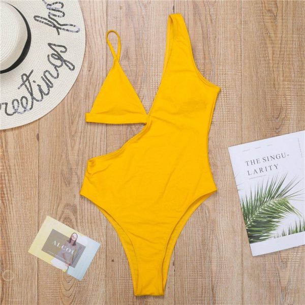 5 Colors Colorful Sexy Asymmetrical Women Swimwear One Piece Swimsuit Female Leopard Bather Bathing Suit Swim - Takalr