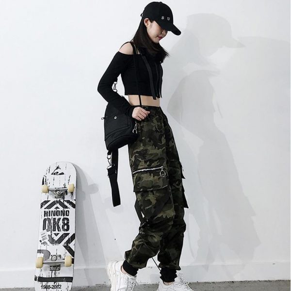 Spring Military Cargo Pants Women Camouflage Streetwear Casual Trousers Men Hip Pop High Waist Sweatpants Harajuku Loose Joggers - Takalr