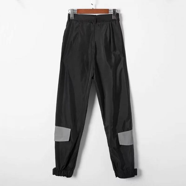 Spring Reflective Cargo Pants Women Casual Harajuku BF Reflective SweatPants  Women Loose Solid Black Trousers Pocket - Takalr