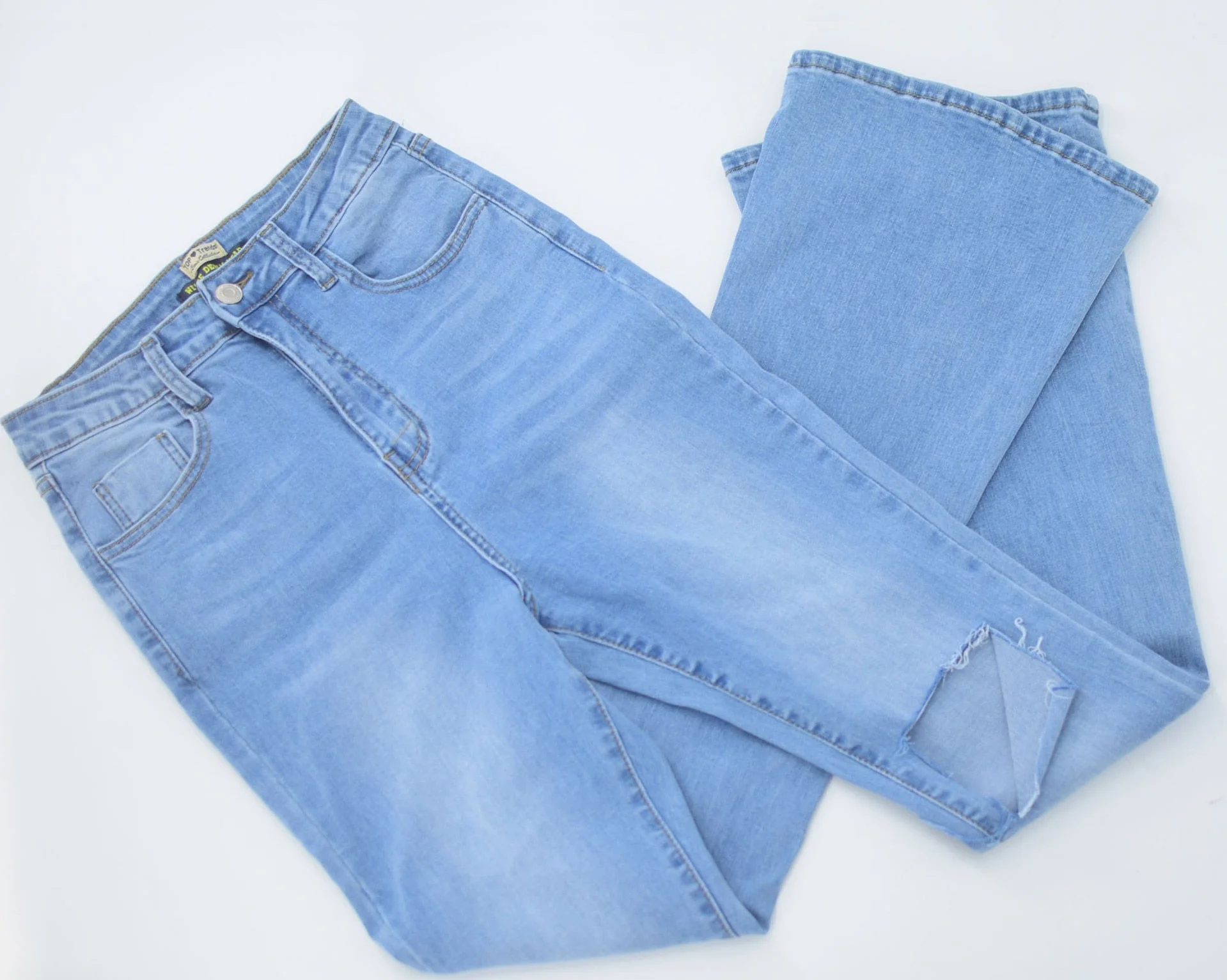 Women High Waist Stretch Jeans Ripped Micro Flare Street Pants - Image 4