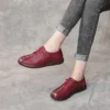 Genuine Leather Flat Shoes Woman Handmade Leather Loafers Flexible Spring Casual Shoes Woman Flats Zapatos Mujer