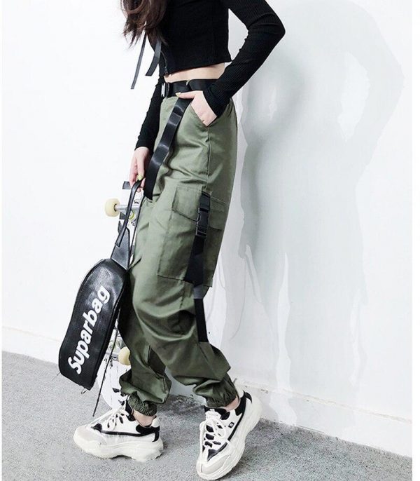 Women Army Cargo Pants High Waist pantsCamouflage Loose Joggers Women Hip Hop HaremPants Streetwear Harajuku Pants - Takalr