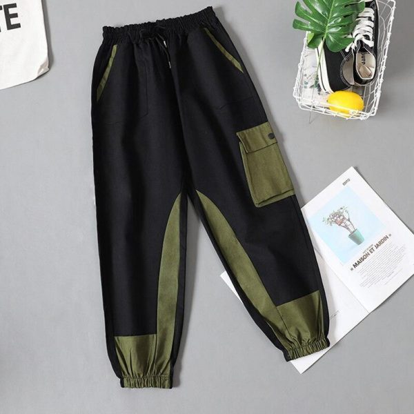 Spring Overalls Female Cargo Pants Loose BF Students High Waist Handsome Sweatpants Summer womens joggers sweatpants - Takalr