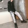 Spring Luminous Letter Printing Cargo Pants Reflective Casual Pants Hip Hop Streetwear Women High Waist Pants - Takalr