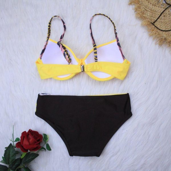 2021 New Sexy Push Up Bikinis Set Swimwear Women Swimsuits Bathing Suit Women Halter biquini Leaf Print Beach Wear Bikini - Takalr