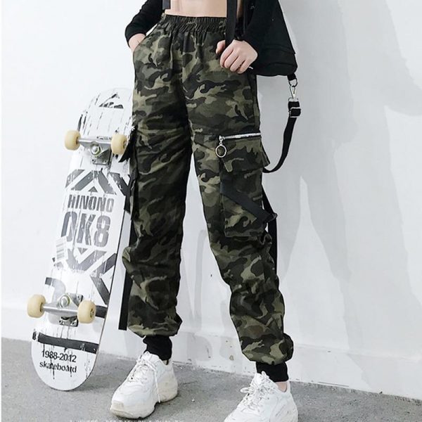 Spring Military Cargo Pants Women Camouflage Streetwear Casual Trousers Men Hip Pop High Waist Sweatpants Harajuku Loose Joggers - Takalr