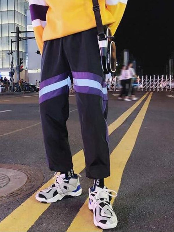 New Hip Hop Reflective pants Harajuku Casual Black Cargo Pants Women Elastic High Waist Pants Streetwear Sweatpants Jogger - Takalr