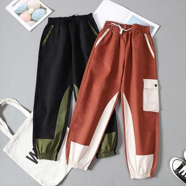 Spring Overalls Female Cargo Pants Loose BF Students High Waist Handsome Sweatpants Summer womens joggers sweatpants - Takalr