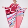 Women's Runway Dresses O Neck Lace Up Batwing Sleeves Split Printed Loose Design Fashion Maxi Long Robes Vestidos