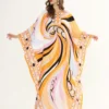 Autumn Women's Runway Dresses O Neck Batwing Sleeves Printed Loose Deisgn Plus Sizes Holiday Long Maxi Dresses