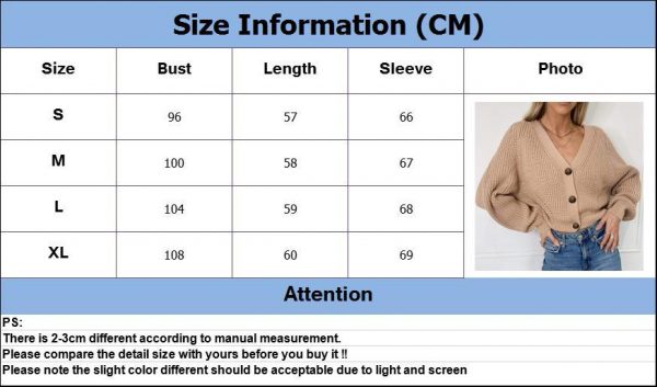 Women Solid Casual Sweater Oversize V Neck Knitted Cardigans 2020 Autumn Warm Loose Lantern Sleeve Single Row Button Female Coat - Takalr