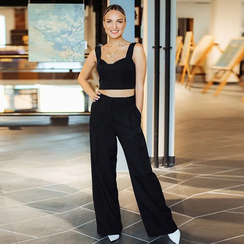 Women Crop Top Party Club Pure Color Backless Sexy Sling Short Top - Image 2