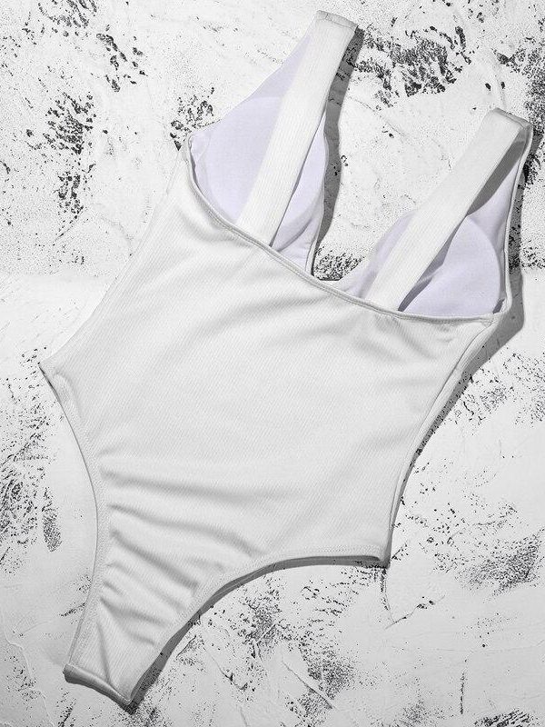 Casual White Push Up Sexy Swimwear Women 2021 New Arrival Padded Bra Solid One Piece Swimsuit Female Bathing Suit Monokini - Takalr