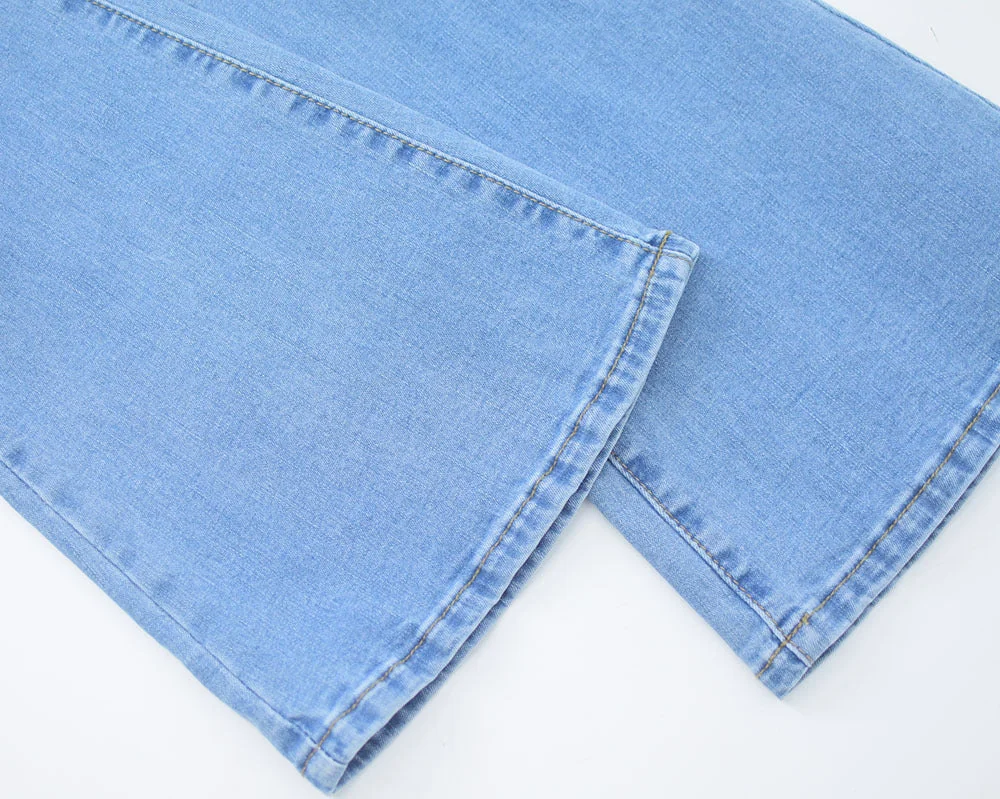 Women High Waist Stretch Jeans Ripped Micro Flare Street Pants - Image 13