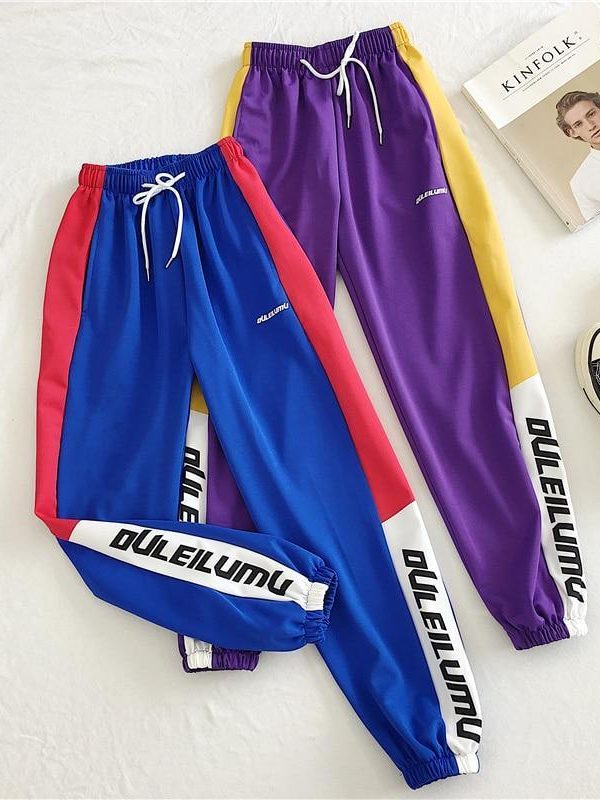 Loose Sports Pants Women Autumn  Students Harajuku BF casual Joggers Women Trousers  High Waist Chain Hip-hop Pants - Takalr