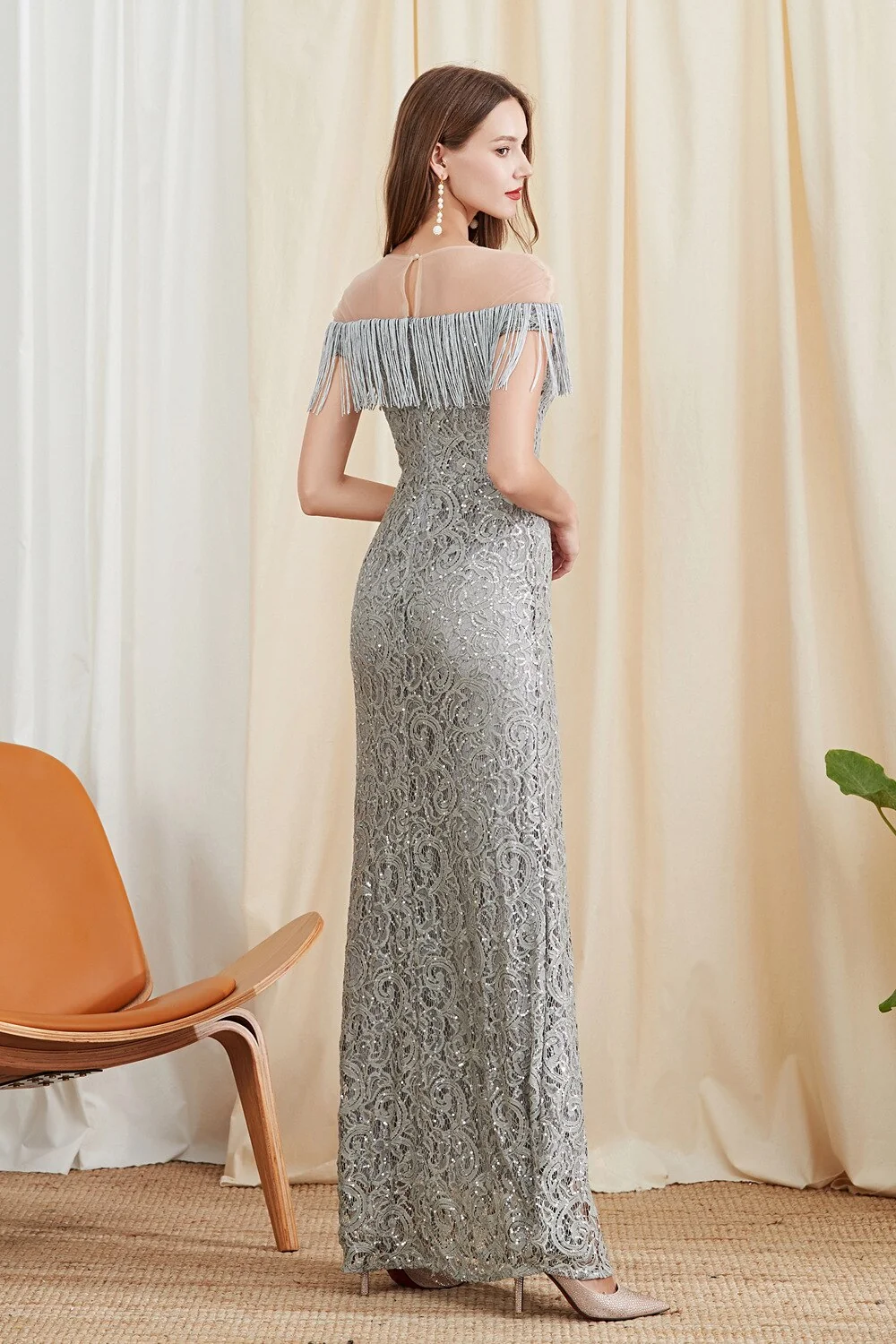 Women's Evening Party Prom O Neck Short Sleeves Embroidery Beaded Tassels Patchwork Elegant Long Dresses - Image 6