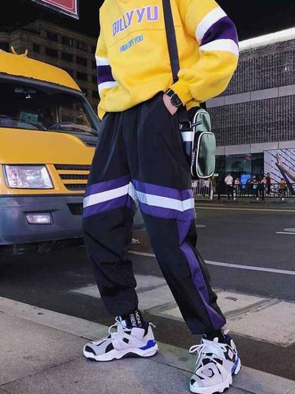 New Hip Hop Reflective pants Harajuku Casual Black Cargo Pants Women Elastic High Waist Pants Streetwear Sweatpants Jogger - Takalr