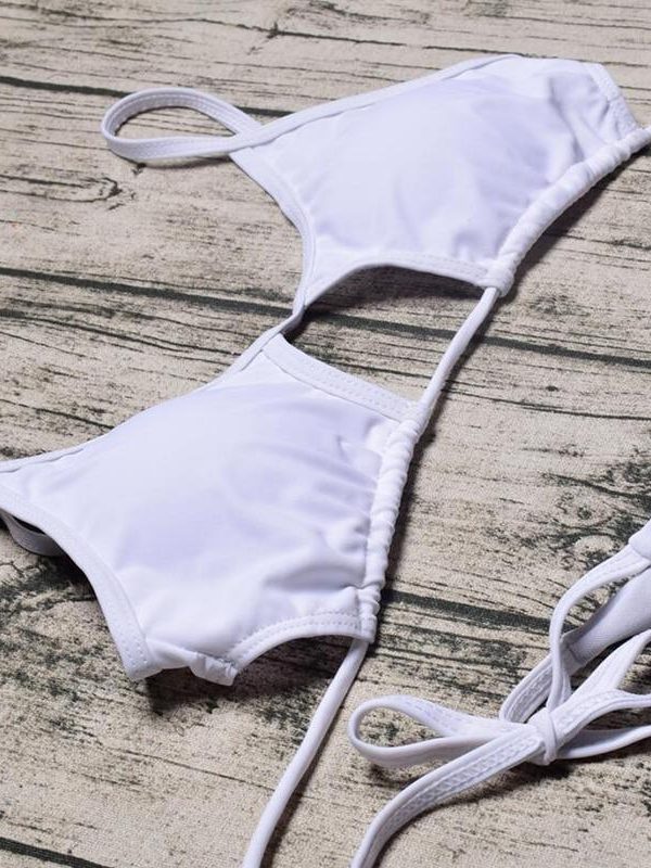 Sexy White Bikinis Push Up Bikini 2021 Hot Padded Bandage Low Waist Swimsuit Female Swimwear Women Brazilian Biquini - Takalr