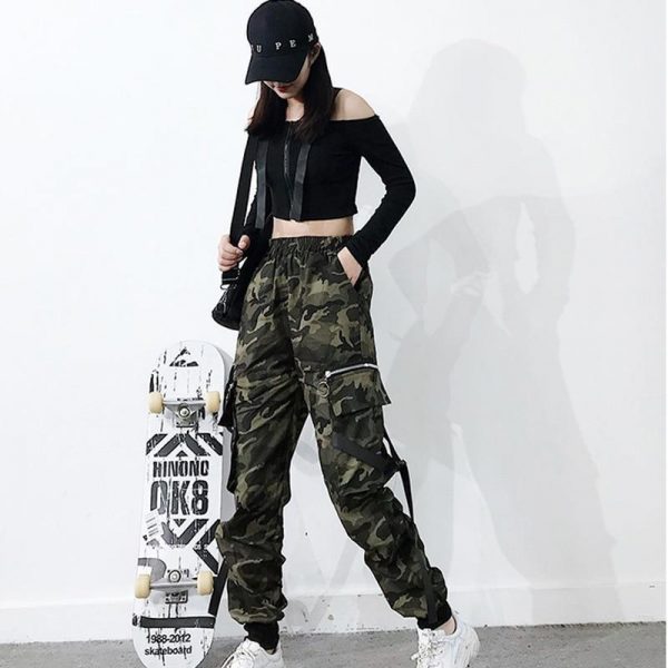 Spring Military Cargo Pants Women Camouflage Streetwear Casual Trousers Men Hip Pop High Waist Sweatpants Harajuku Loose Joggers - Takalr