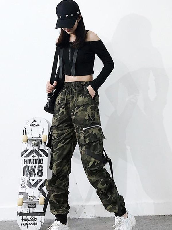 Spring Military Cargo Pants Women Camouflage Streetwear Casual Trousers Men Hip Pop High Waist Sweatpants Harajuku Loose Joggers - Takalr