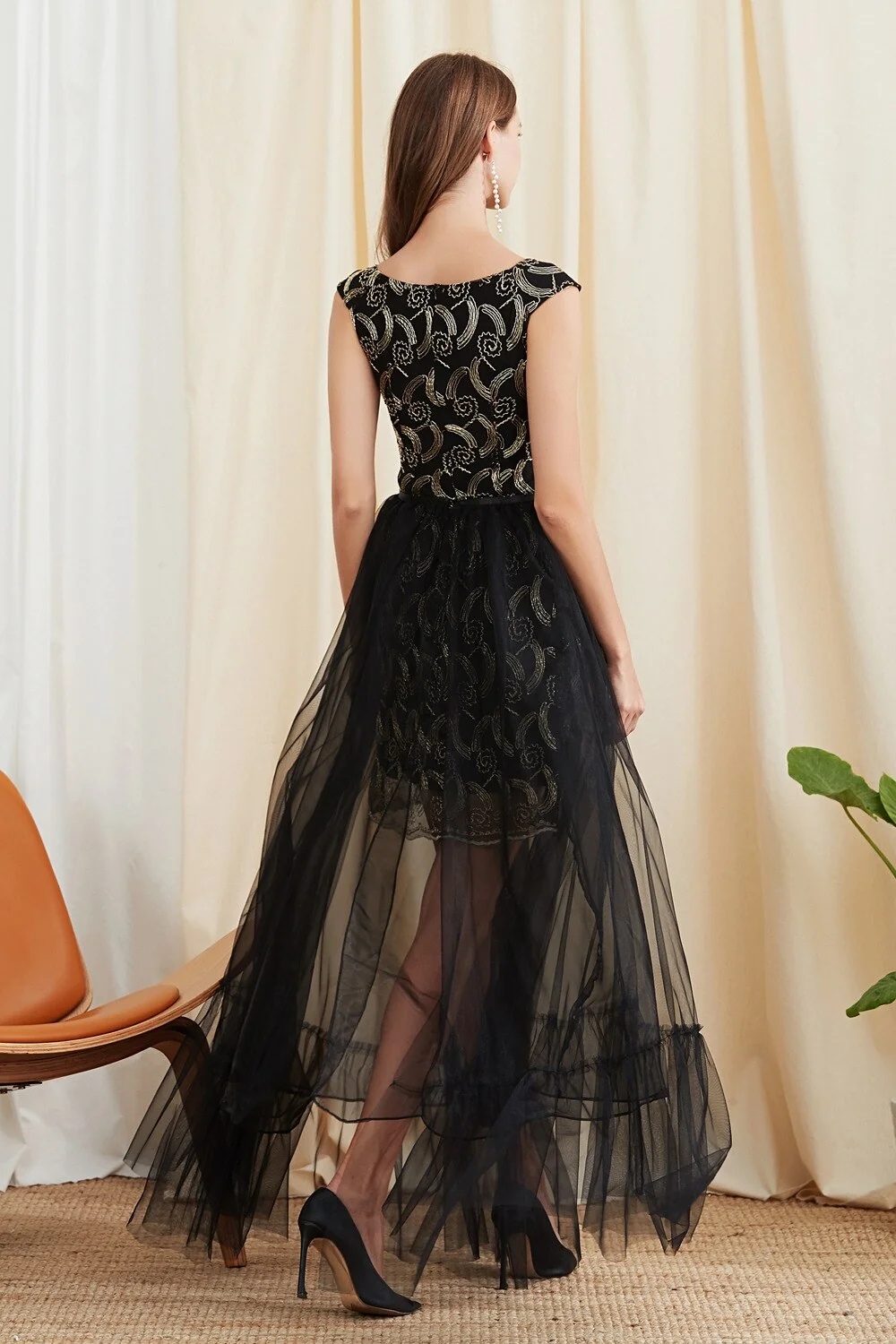 Women's Twinsets Prom Slash Neckline Short Sleeves Embroidery Dresses with Ruffles Skirts Fashion Two Piece Dress Sets - Image 6