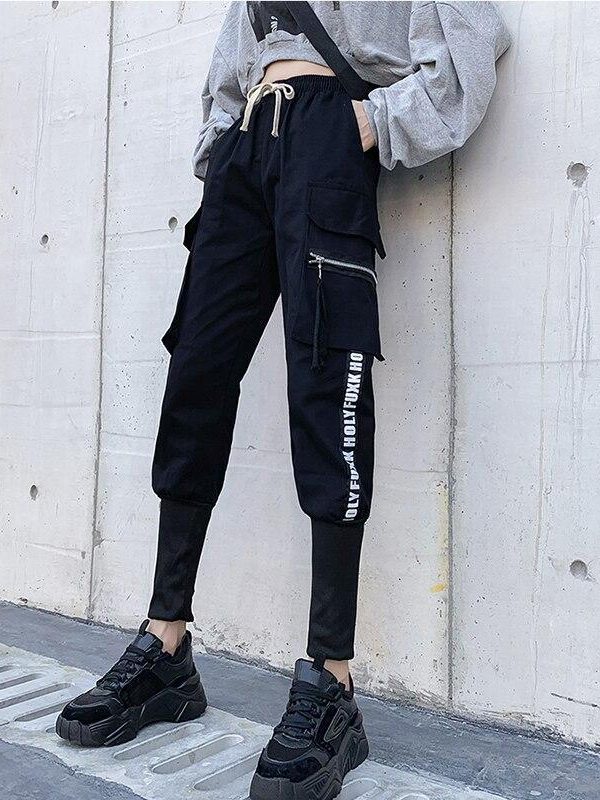 Spring  Cargo Pants Female Harajuku Loose BF Trousers Women Autumn High Waist Sports Casual Pants Women - Takalr