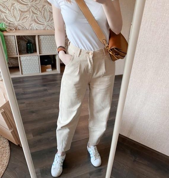 High Waist Cargo Pants Women Casual Mom Jeans - Takalr