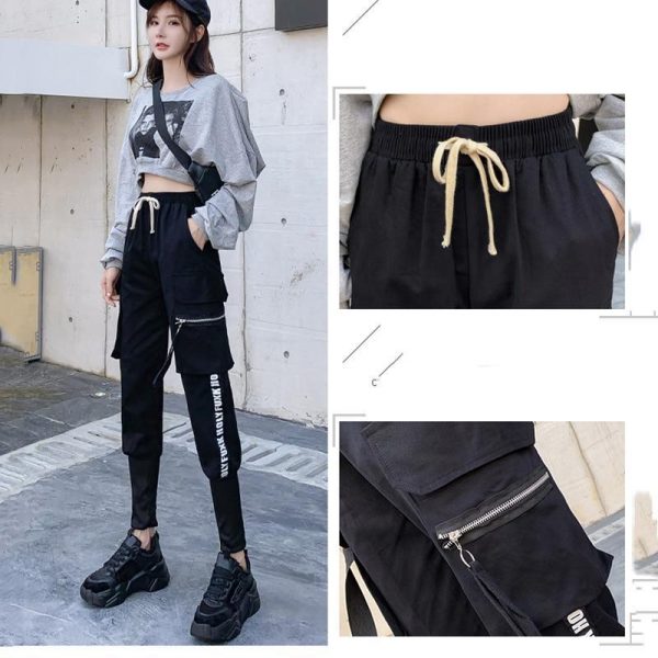 Spring  Cargo Pants Female Harajuku Loose BF Trousers Women Autumn High Waist Sports Casual Pants Women - Takalr