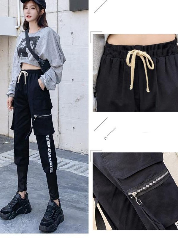 Spring  Cargo Pants Female Harajuku Loose BF Trousers Women Autumn High Waist Sports Casual Pants Women - Takalr