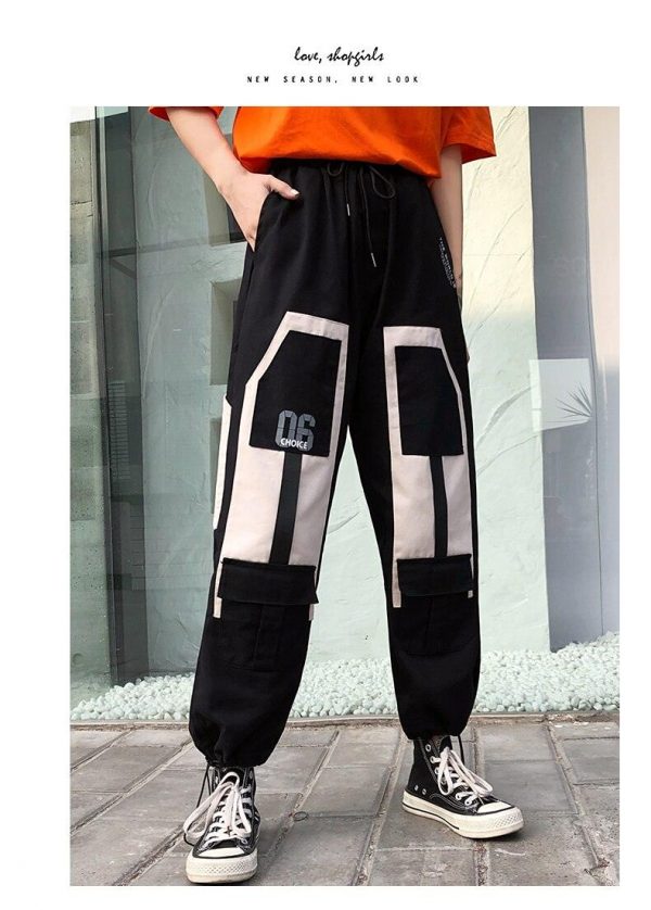 Harajuku Big Pocket Cargo Pants Women High Waist Streetwear Wide leg Casual Pants Women - Takalr