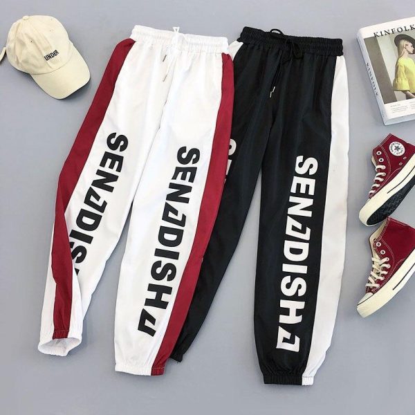 Plus Size Pants Women Casual High Waist Cargo Pants Women Loose Autumn Harajuku BF Hip Hop Casual Pants - Takalr