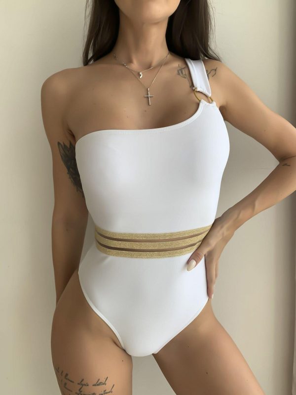 2021 New Sexy Asymmetric One Shoulder Women Swimwear One Piece Swimsuit Female Padded  Bather Bathing Suit Swim - Takalr