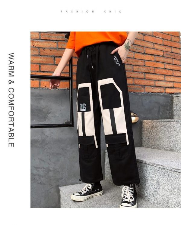 Harajuku Big Pocket Cargo Pants Women High Waist Streetwear Wide leg Casual Pants Women - Takalr