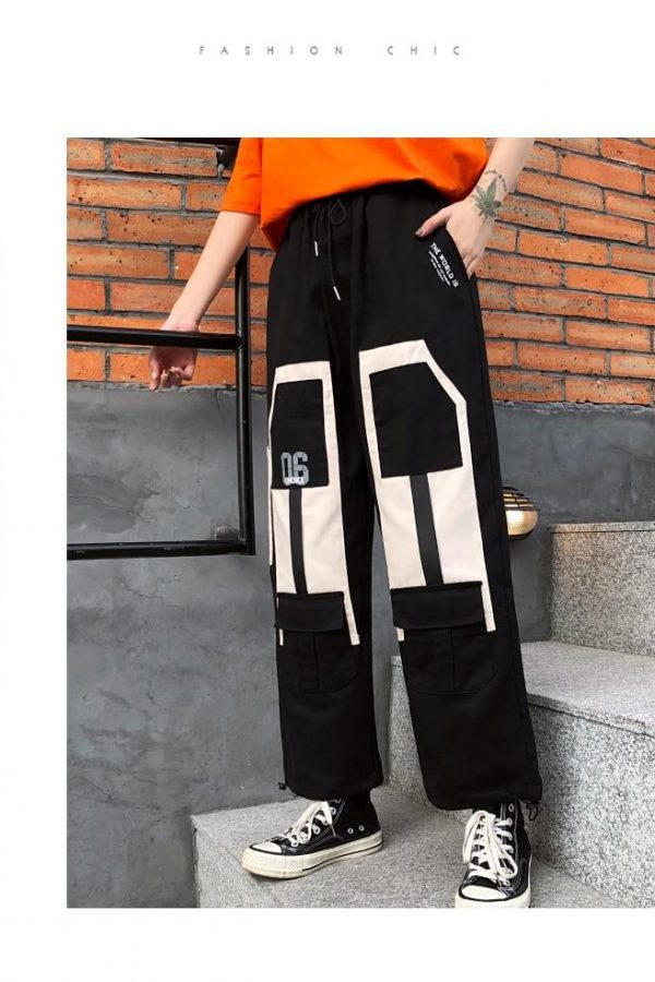 Harajuku Big Pocket Cargo Pants Women High Waist Streetwear Wide leg Casual Pants Women - Takalr